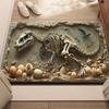 3D Dinosaur Illusion Mat - Absorbent Fossil Design Rug for Bedroom Living Room Bathroom, Dinosaur Room Holiday Decor Carpet