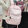 Schoolbag French Cold Fog Stars Full of Letters Cartoon Schoolbag Girl School Commute Travel Versatile Backpack