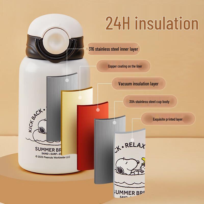 Snoopy Kids Double Lid Insulated Bottle