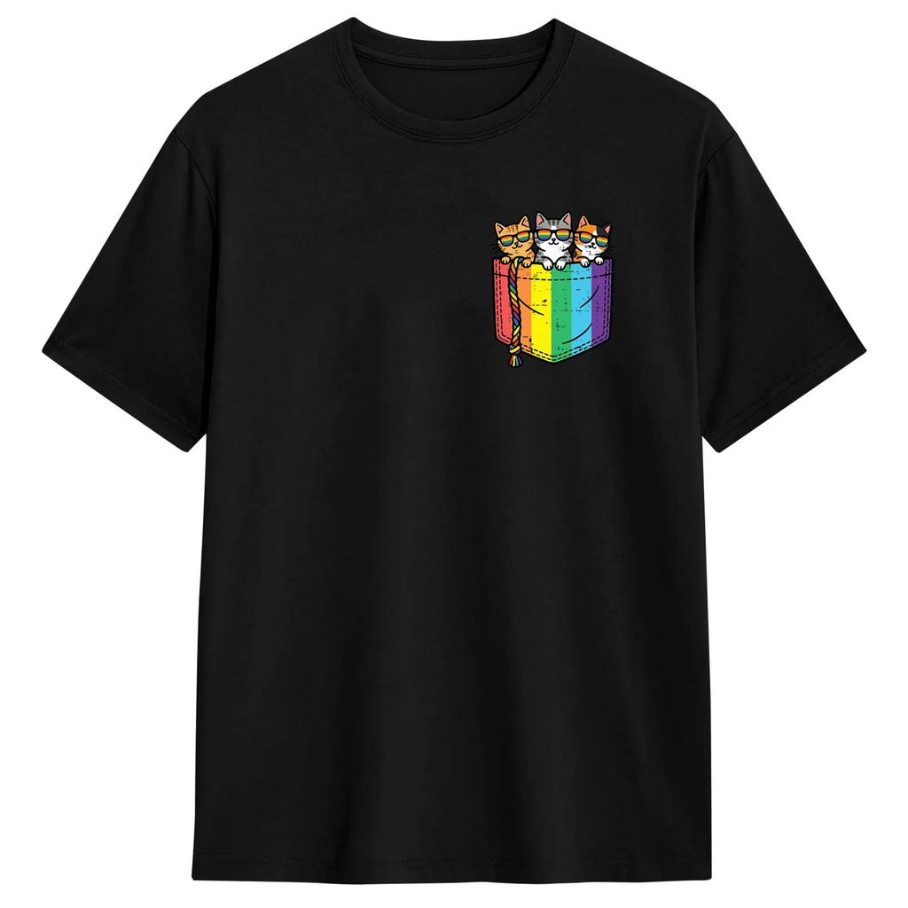Oversized T Shirt Cat Stack Rainbow Lesbian Gay Pride Ally Lgbt 100 Cotton Tshirts Fashion Tshirt For Unisex Summer Top Tees