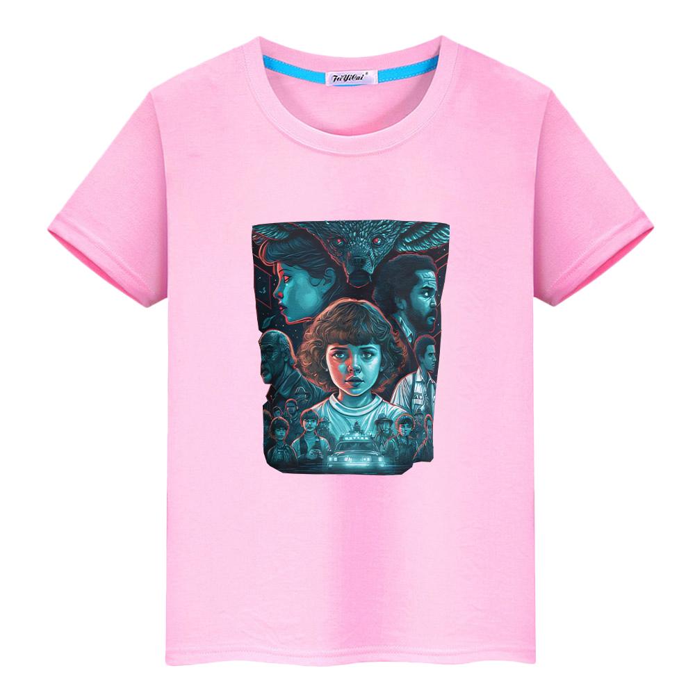 T-Shirt für Kinder Junge 10 Jahre Stranger Things Druck 100% Baumwolle Anime T-Shirts y2k One Piece Kawaii Kurze Tops T-Shirt Kinderkleidung Mädchen