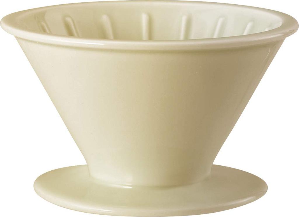 Saikaitoki Beige Dripper, 12cm, Hasami Ware Essence Dripper with Yellow Glaze, 19592