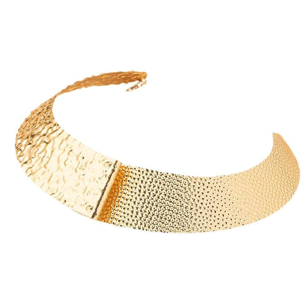Luo Feng Exaggerated Choker Open Collar Metal Irregular Wide Version Corrugated Punk Collar
