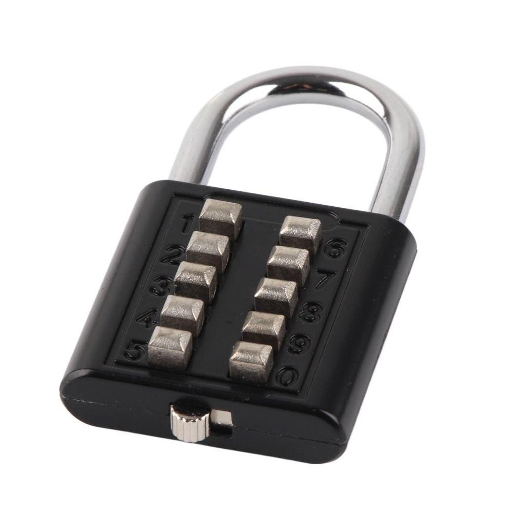 2pcs Zinc Alloy Body 10-Digit Combination Padlock