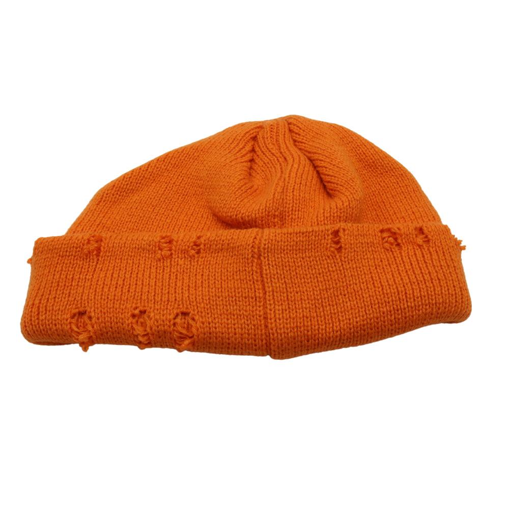 Hat Female Ins Harajuku Versatile Cold Hat Solid Color Hip Hop Retro Trendy Hole Flow Knitted Hat
