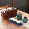 Outdoor Travel Tea Set Home One Pot Four Cups Portable Storage Bag Ceramic Quick Cup Brewing Teapot Tea Cups