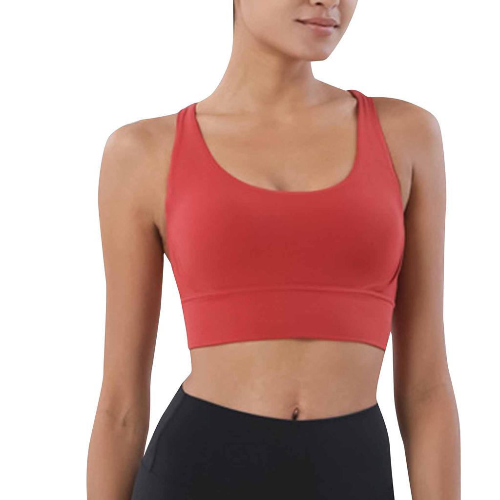 Double-sided Brushed Cross Back Sports Shockproof Gathered Yoga Fitness Vest