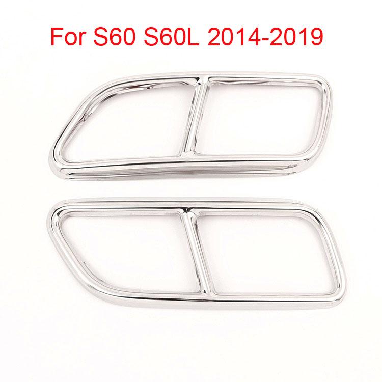 Car Stainless steel Rear Exhaust Tail Pipe Cover Trim For VOLVO S60 S90 XC60 XC90 V60 S60L S90L Car Accessories