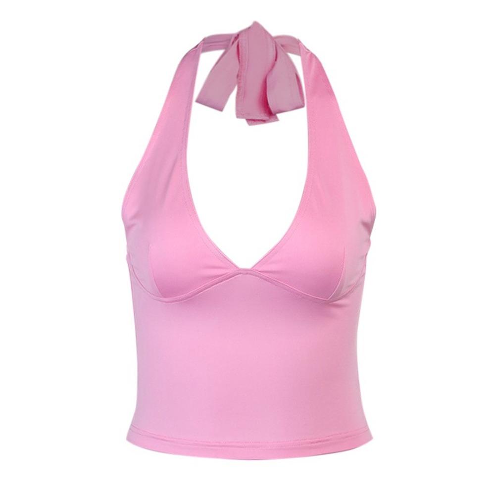 Women Halter Camisole Women V-Neck Tank Top Sexy Tanks Skinny Backless Corset Femme Tops