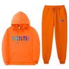 Unisex Oversized Hoodie Jogger Set With Letter Print Thick Cotton Warm Tracksuit Winter Casual Sportwear