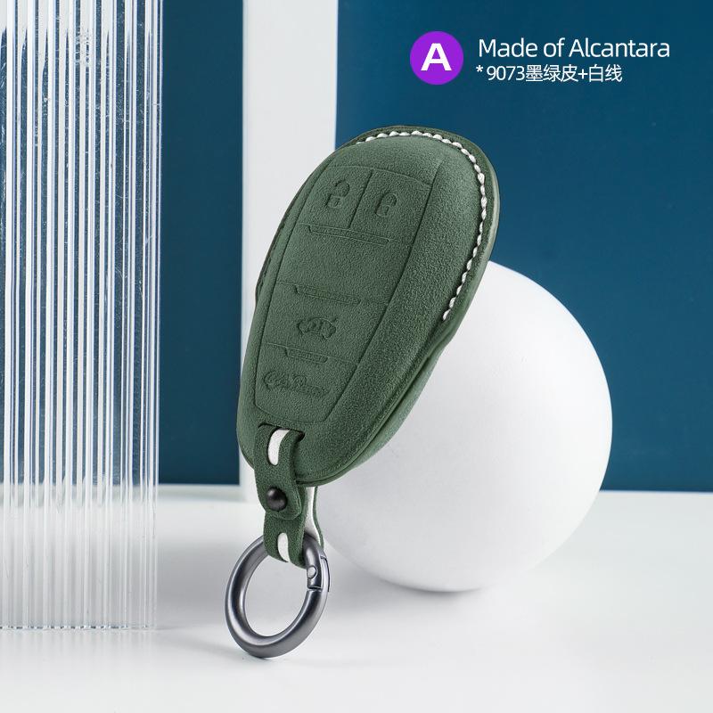 Alcantara Suede Car Key Case Cover Shell For Alfa Romeo Giulia Stelvio Mito Giulietta Brera 4C 159 Gta 147 156 Mito 166 Gt Jtd