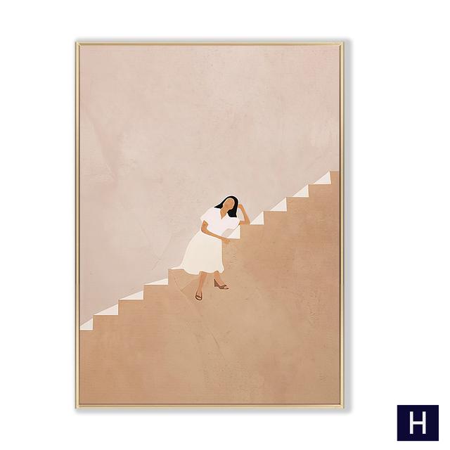 Boho Fashion Summer Woman Wall Art Beach Black Cat Canvas Painting Nordic Posters and Prints Pictures for Living Room Decor