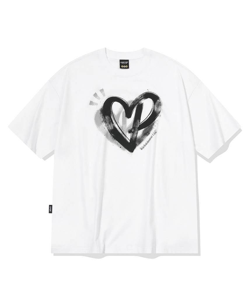 CPGN STUDIO Mono Heart Short Sleeve T-Shirt White