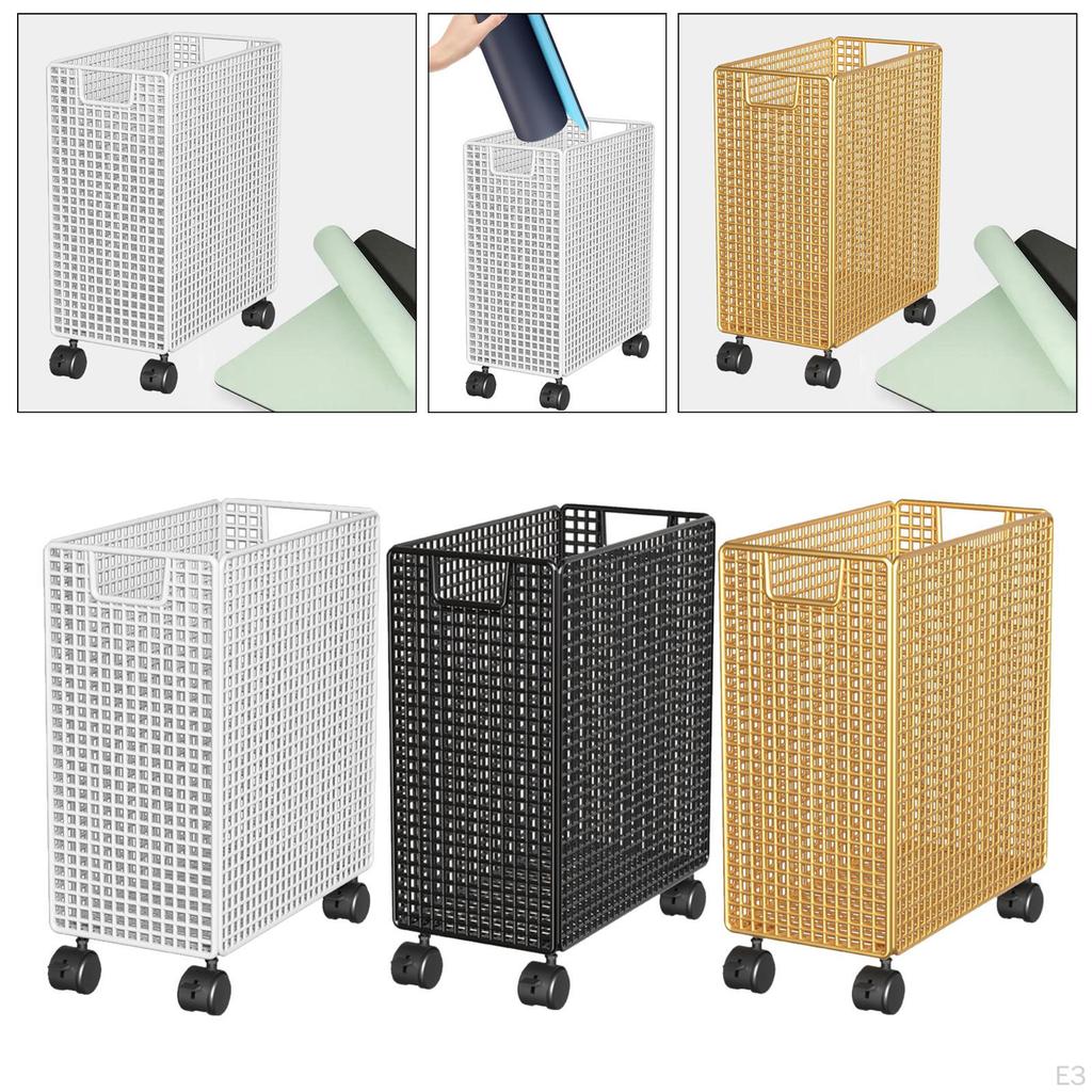 Rolling Yoga Mat Storage Basket Laundry Wheeled Home Gym Rack Cart for College