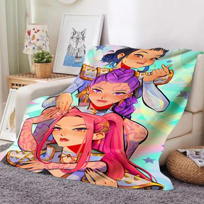 Hunter Girls Blanket Cozy Flannel Throw Blanket Machine Washable Anime Print Blanket for Kids Sofa Couch Bed Use Decoration