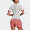 Adidas Logo Print Reflective Three Stripes Detail Crew Neck Short Sleeve T-Shirt Women Tops White HM7863
