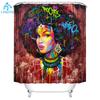 Art Design Graffiti Art Hip Hop African Girl Shower Curtains Bathroom Curtain Frabic Waterproof Polyester Bath Curtain with Hook