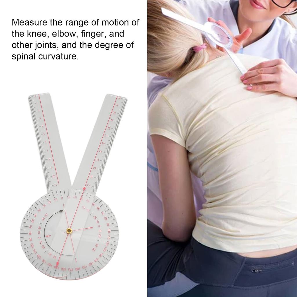 Kleines Gelenk-Goniometer, 360 Grad, klare Skala, Knie, Ellbogen, Finger, Goniometer-Werkzeug, transparent