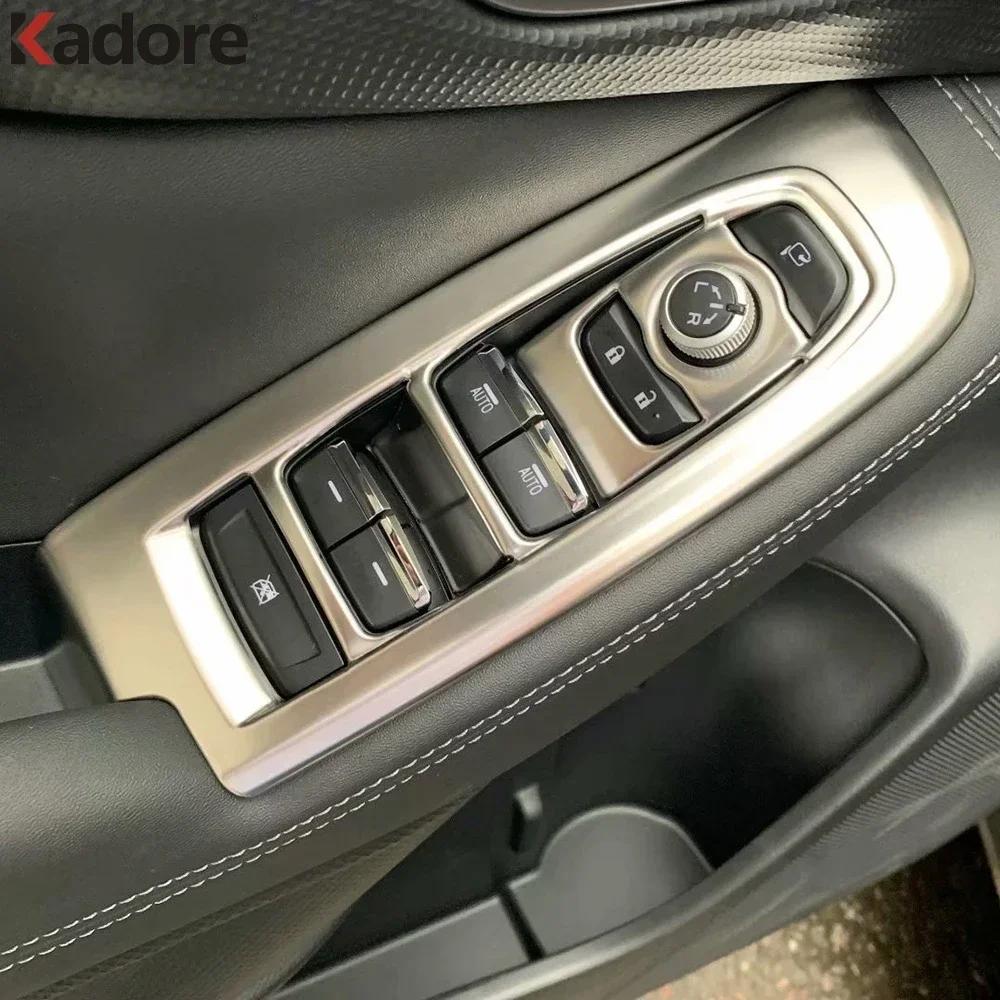 For Subaru Forester SK 2018-   Steel Car Inner Door Window Lift Switch Button Panel Cover Trim Interior Accessories Matte LHD
