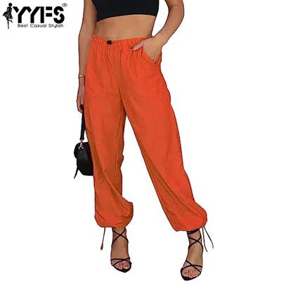 Pantaloni e capris a vita alta con stampa tinta unita casual alla moda da donna