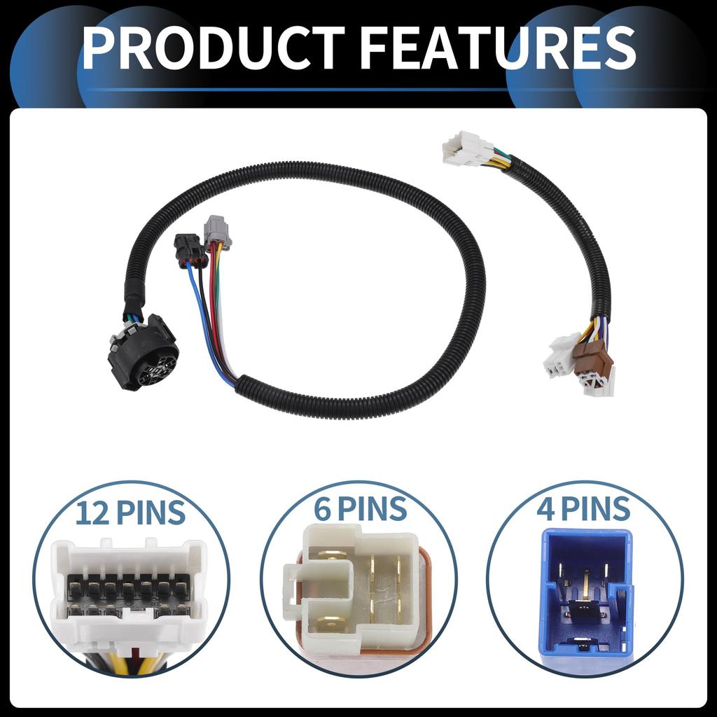 INFINAUTO Vehicle Trailer Wiring Harness with Relay Harness for Nissan Frontier Black 1 Set 2005-2022, Plastic,