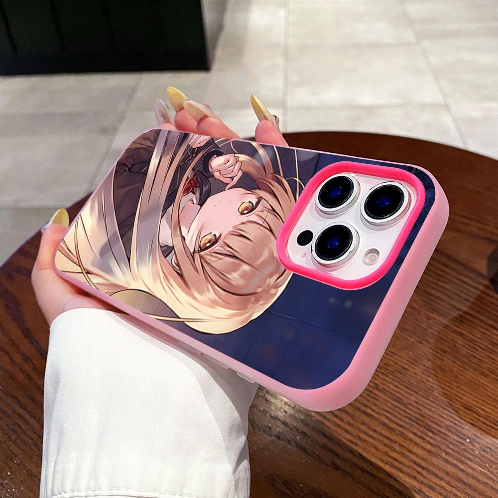 Engel Mahiru Shina Handyhülle für iPhone 17 16 15 14 13 12 11 Air Pro Max Plus Jelly Doppelschicht Rose Rot Hülle