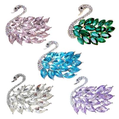 Fashionable Swan Brooch Fade Resistant Brooch Pin Comfortable To Wear Corsage Pin Alloy Material Cloth Jewelry for Girls