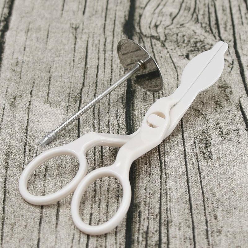 2pcs Stainless Steel Cake Flower Needle Plastic Scissor Baking Cake Decorating Tools Fondant Decor
