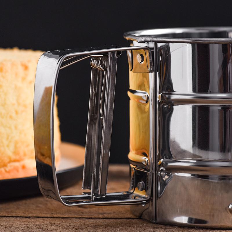 Edelstahl Mehlsieb Tasse Hohe Qualität Handgehaltenes Mehlsiebwerkzeug Pulversieb Maschenweite Backen Gebäckwerkzeuge Küchenhelfer