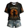Women's Halloween Print V-Neck Top Trendy Casual Blouse for Party