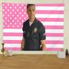 Polizisten-Tribut-Wandteppich Patriotisches Amerikanisches Flaggen-Design Perfekt für Wohnzimmerdekoration Moderner Stil Verschönern Sie Ihren Raum