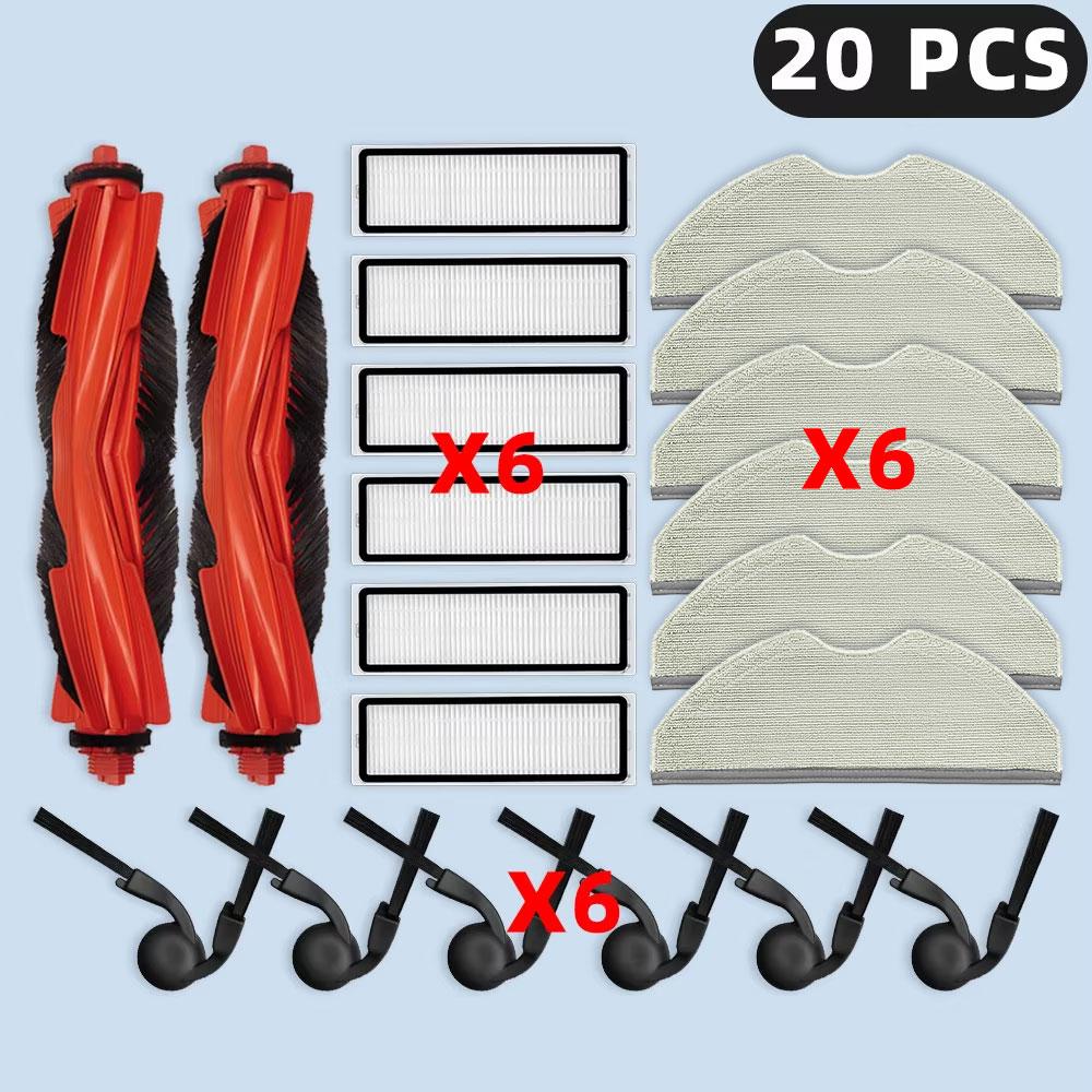 Kompatibel mit ( Xiaomi Roboterstaubsauger S40 / OV81 ) Ersatzteile Zubehör Hauptseitenbürste HEPA-Filter Mopptuch