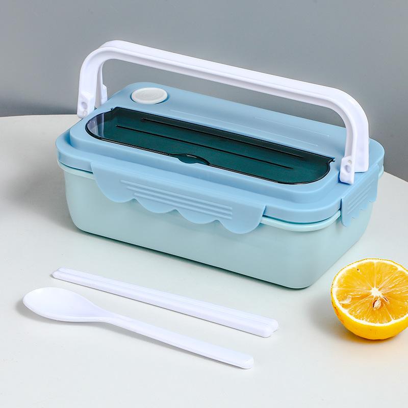 Divided Food Grade Rectangular Student Lunch Box Leakproof Seal Can Be Microwave Heated Office Lunch Box