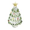 Miniature Christmas Tree Ornaments Glazed Figurine, Glass Pulled Wire Desk Decor, Unique Gifts for Friends Mini Holiday Tabletop Ornament Car
