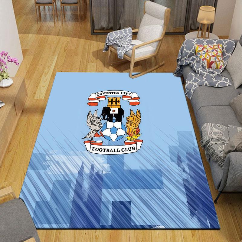 Coventry City Flannel Printed Carpet, Home Sofa Decoration for Living Room & Bedroom, Non‑Slip Play Flannel Floor Mat for Game Room
