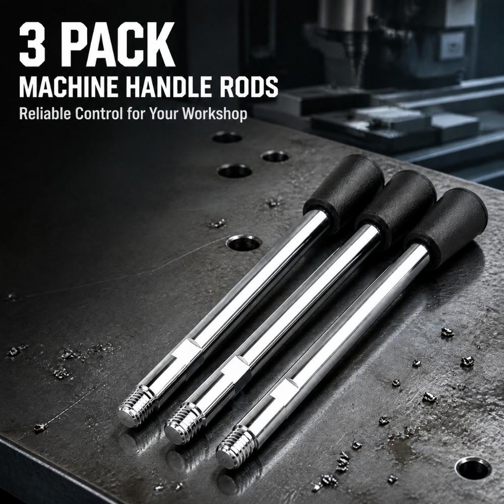 3 PCS Carbon Steel Machine Handle Rod M12 Thread Lathe Handle Rod Milling Machines