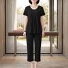 2-teiliges Damen-Pyjama-Set Kurzarm-Oberteil und Cropped-Hose Nachtwäsche-Set Sommerlich Lässig Lounge-Outfits