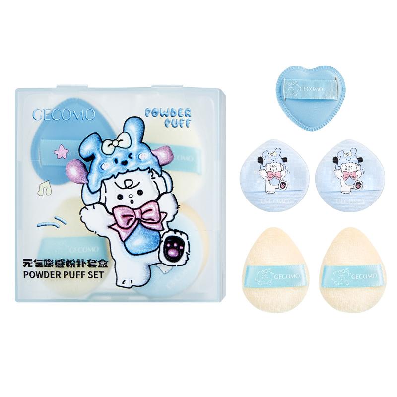 5Pcs Flocking Sponge Makeup Fixing Concealer Finger Puff Funny Cloudy Puff Set Box Soft Skin Dry Wet Dual Purpose Air Cushion