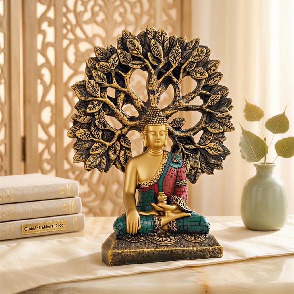 Global Grabbers Buddha Statue Showpiece Idol Home Decor Decoration Items for Living
