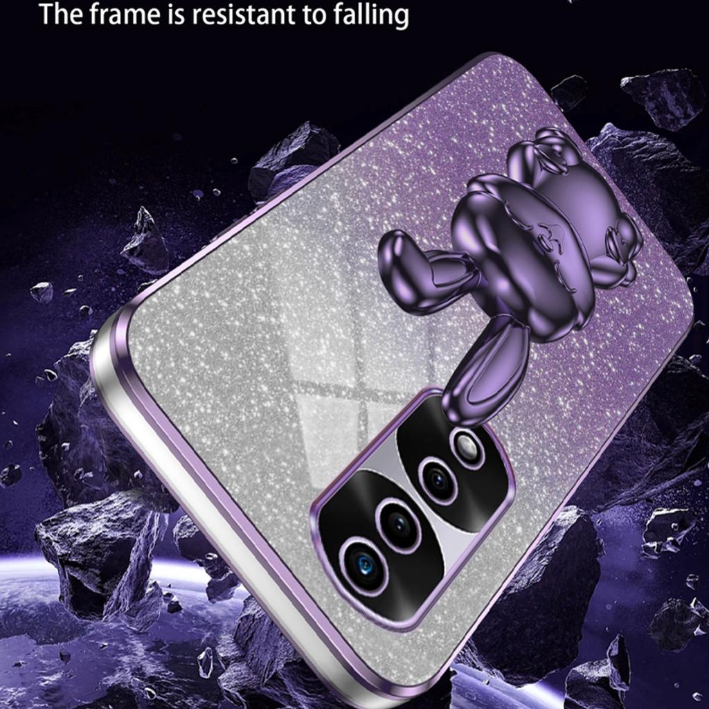 Чехол для телефона Honor 70 Pro 5G с блестящей пудрой, чехол для телефона из ПК+ТПУ с выдвижной подставкой