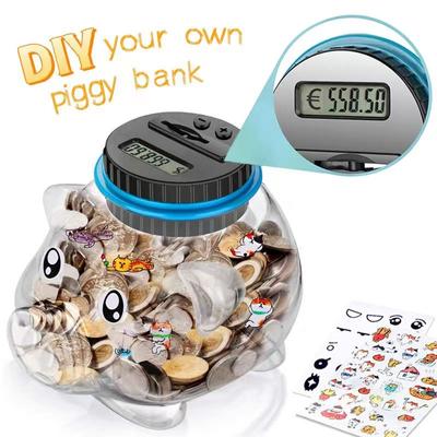 Digitale Spardose, Spardose mit automatischer Zählung für Kinder, digitale Spardose mit LCD-Display, Spardose unterstützt Euro-Münzen