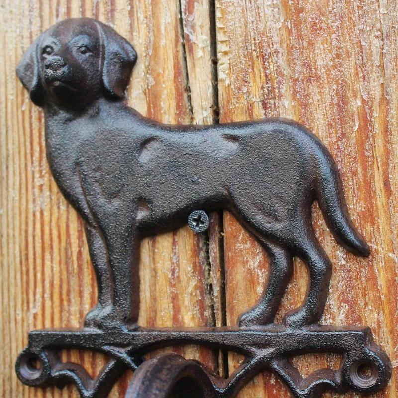 Rustic Dog Cast Iron Hand Cranking Wall Bell Farm House Accents Handmade Retro Home Garden Wall Mounted Decor Welcome Door Bell