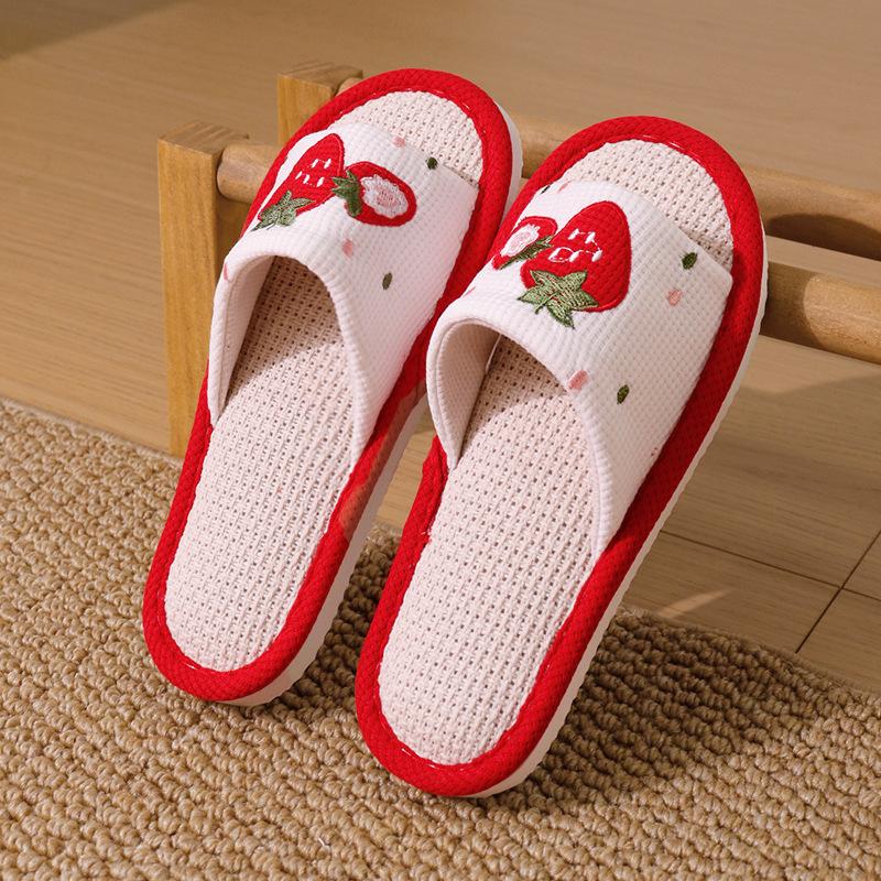 New Four-season Linen Slippers for Home Indoor Non-slip and Silent Floor, Cotton and Linen Slippers Outside