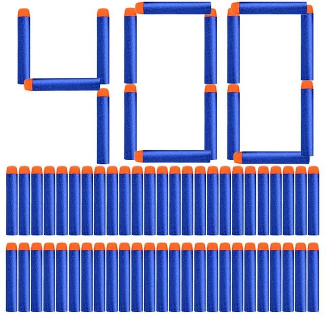 1000/400/300/200/100pcs Blue Solid Round Head Bullets 7.2cm For Series Blasters Refill Darts Kids Toy Gun Accessories