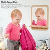 Wooden and Acrylic Wall Mirror for Kids with Hooks and Shelf, Baby Safety Shatterproof Entryway Acrylic Wall Mirror, Unbreakable Wood Frame Toddler