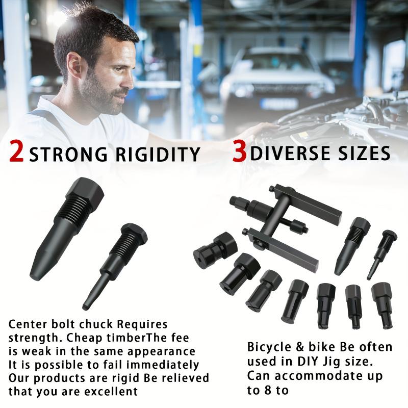 10pcs Motorcycle Bearing Puller Kit 8-25mm Inner Bearing Disassembly Tool with Box for Maintenance Repair Work