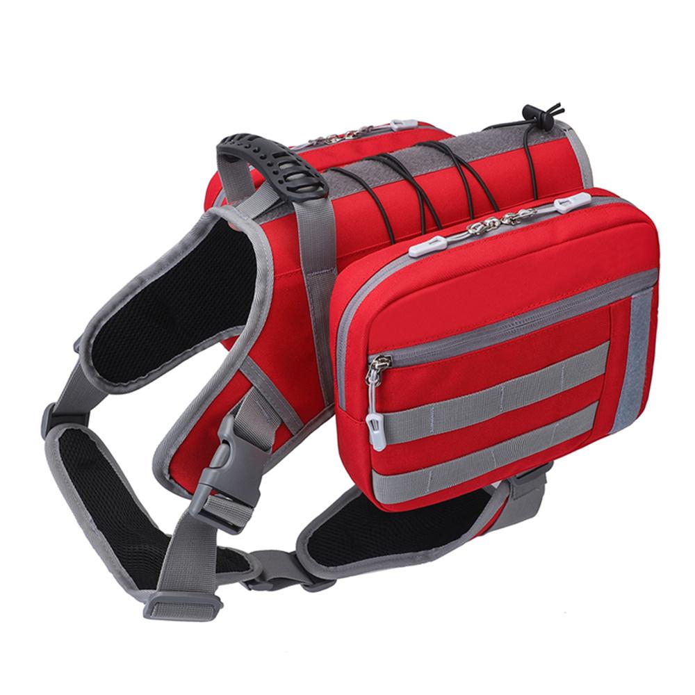 Adjustable Pet Harness Backpack Snack Big Dog Saddle Bag for Medium Large Dog Hiking Travel Outdoor Camouflage