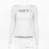 Sexy Mesh Long Sleeve T Shirt With Ribbed Cotton Fabric For Women