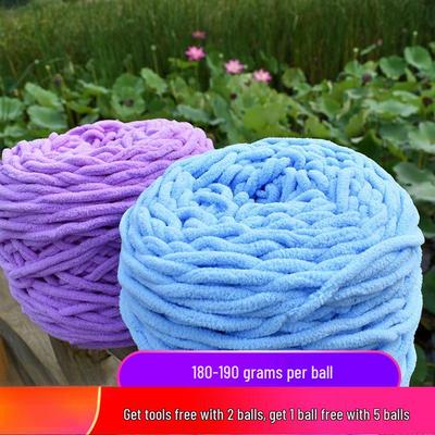 Chunky Ice Silk Yarn for Hand-Knitting: Ideal for Sweaters, Scarves, Bags, Crochet Dolls, and Hooked Shoes