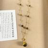 French Tiger's Eye Pendant Necklace for Women, Elegant and Exquisite, Light Luxury with a High-End Feel, Maillard Sweater and Collarbone Chain.